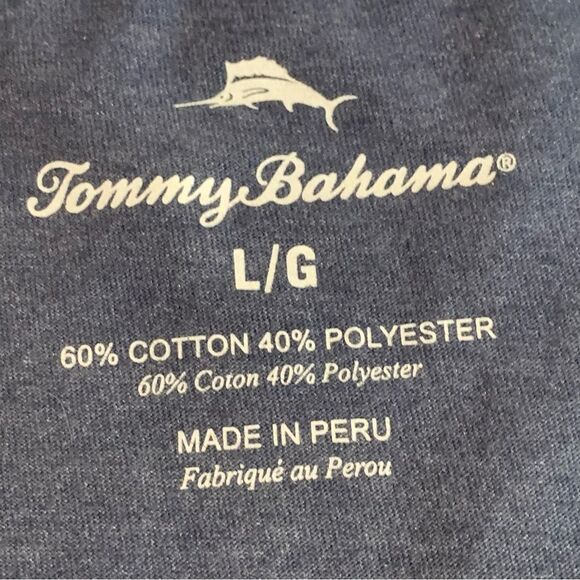 TOMMY BAHAMA The Local Watering Hole Graphic T-Shirt Men’s Blue Large Crew Neck. - Picture 6 of 7